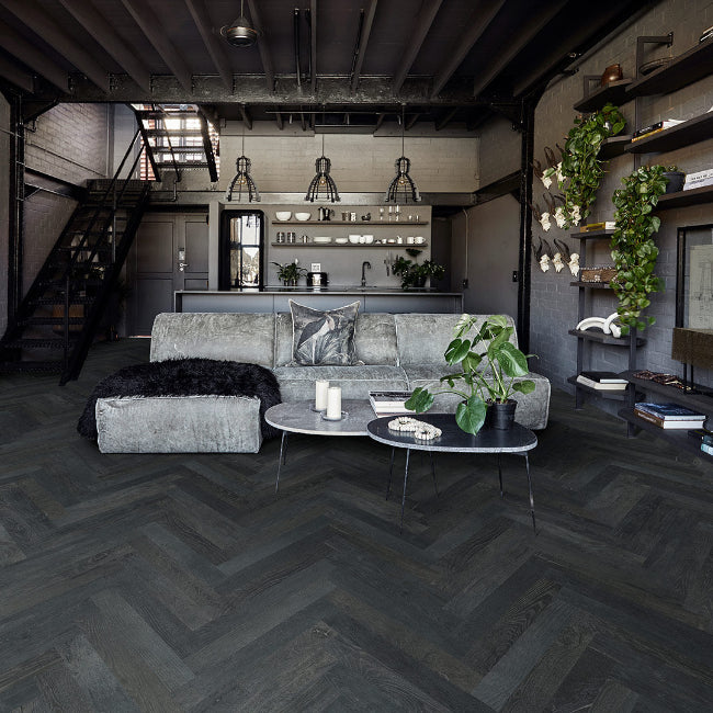 Hallmark Floors Design Emporium Collection Obsidian Oak Herringbone