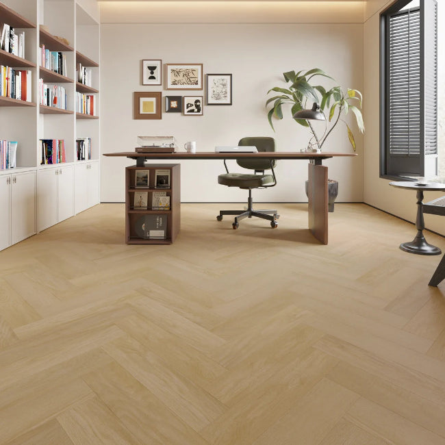 Wilson & Morgan Quartzite Core Plank Pure Essence Series Troy Oak Herringbone