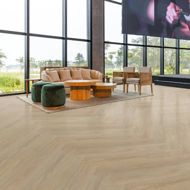 Wilson & Morgan Quartzite Core Plank Pure Essence Series Troy Oak Herringbone