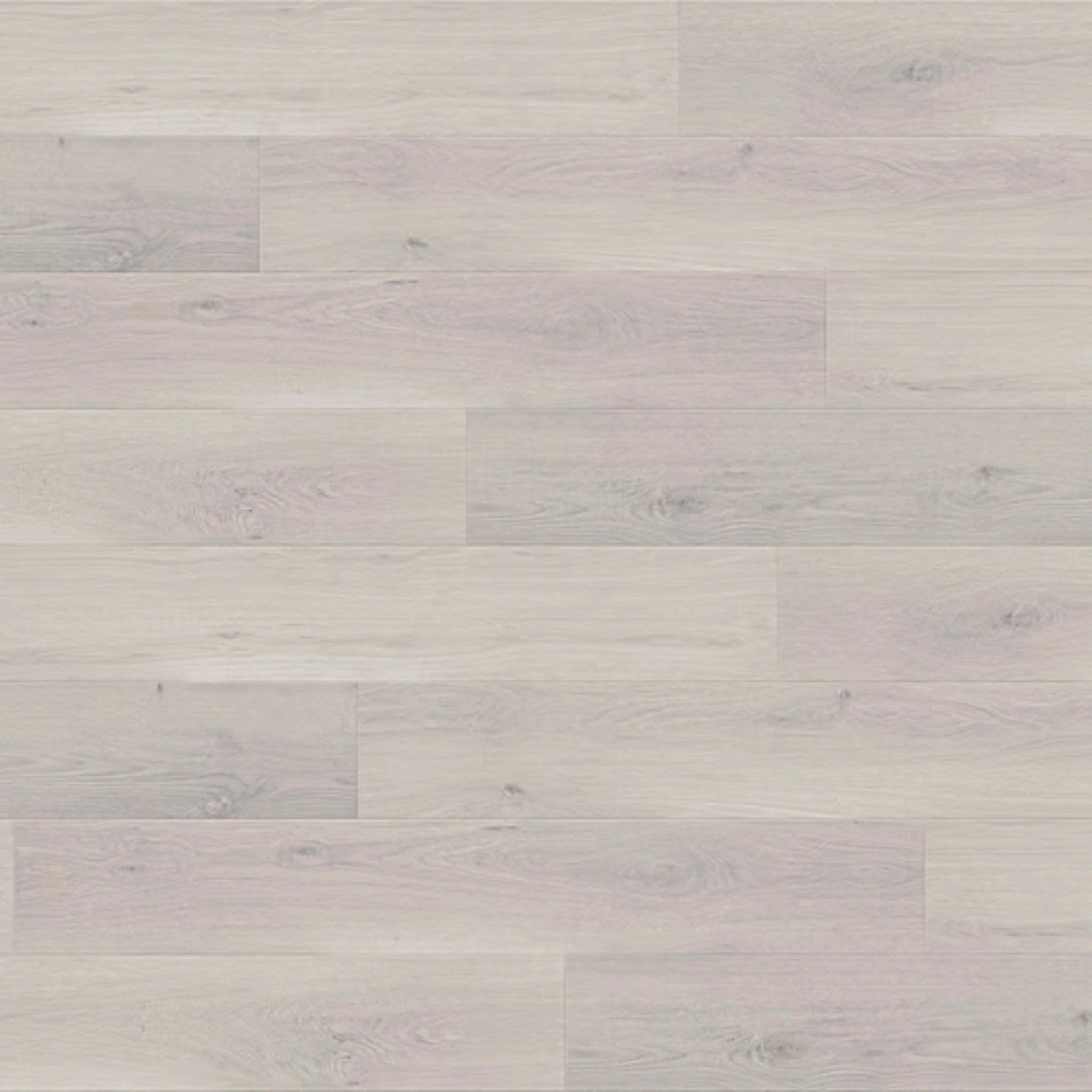 Light gray wood-look flooring planks with subtle grain texture and a matte finish.
