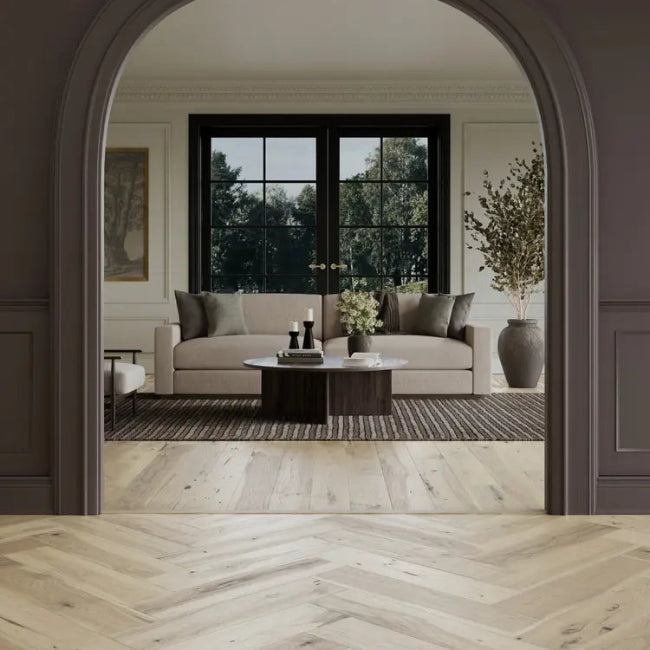 Mannington Handcrafted Provence Herringbone Blanc