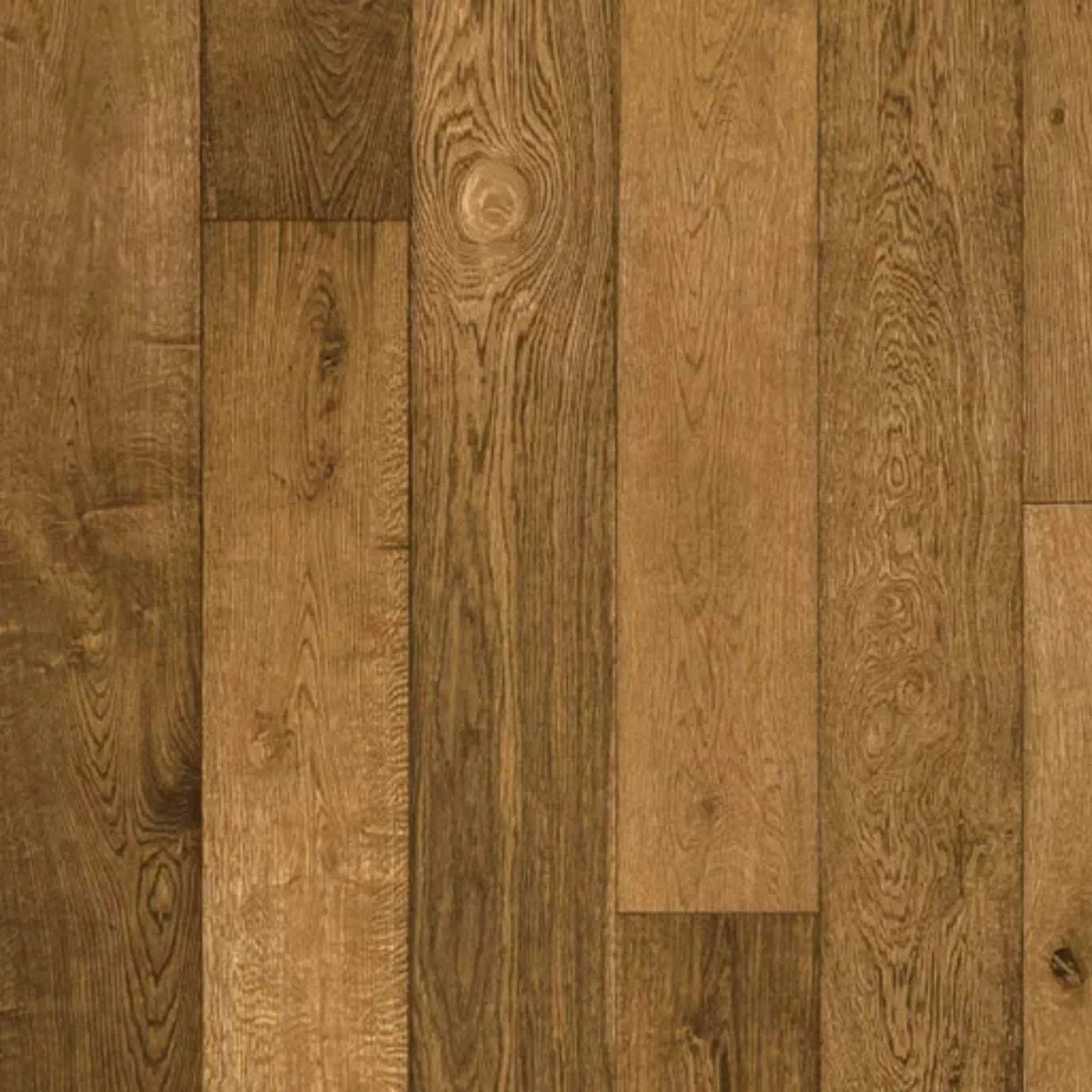 Close-up of wooden flooring with a warm brown color.