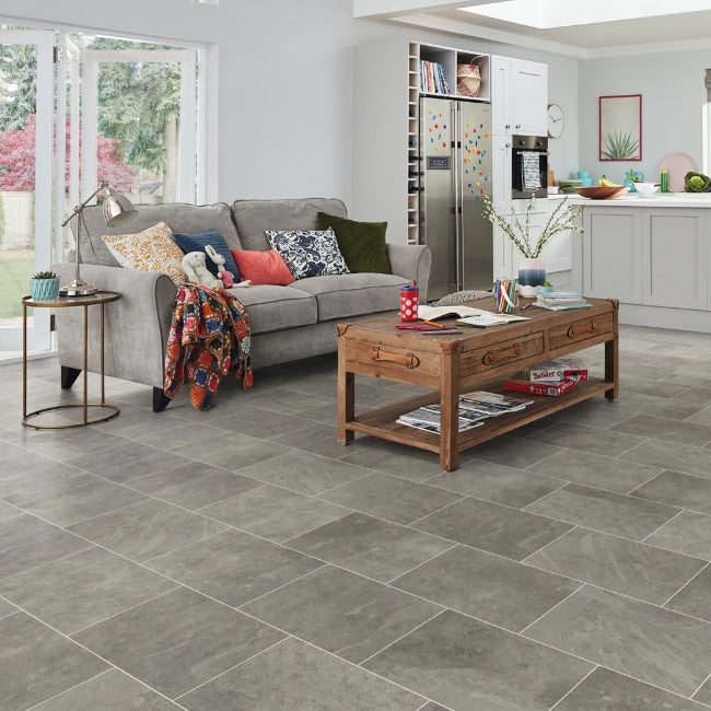 Karndean Knight Tile Rigid Core Grey Riven Slate