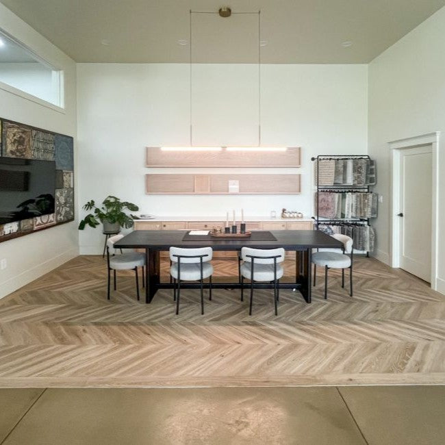 Garrison French Connection European Oak Vintage White Wash Chevron